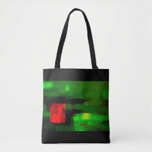 Bolso De Tela Arte abstracto rojo y verde