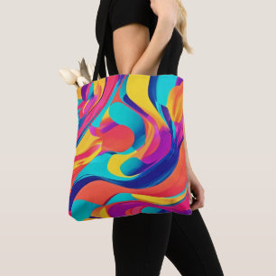 Bolso De Tela Arte abstracto vibrante y arremolinado