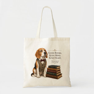 Bolso De Tela Arte académico vintage de Beagle bibliotecario