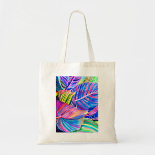 Bolso De Tela Arte acuarela canina hojas tropicales