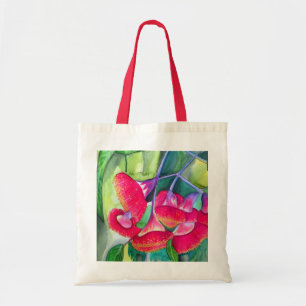 Bolso De Tela Arte acuarela de nueces rojas australianas con flo