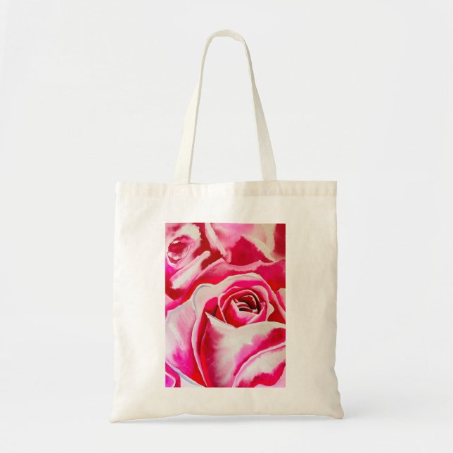 Bolso De Tela Arte acuarela de rosa (Frente)