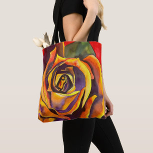 Bolso De Tela Arte acuarela de Rosa dorado