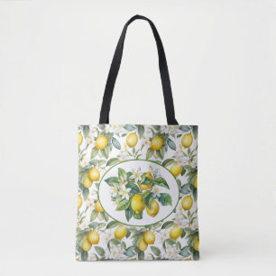 Bolso De Tela Arte acuático de árbol de limón bonito