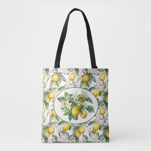 Bolso De Tela Arte acuático de árbol de limón bonito (Anverso)