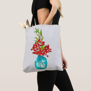 Bolso De Tela Arte acuático de las Berries Rojas