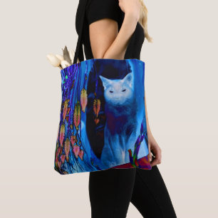 Bolso De Tela Arte animal de gato azul eléctrico siamés