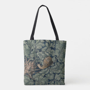 Bolso De Tela Arte Antiguo Botánico Art Nouveau Caracol Antiguo