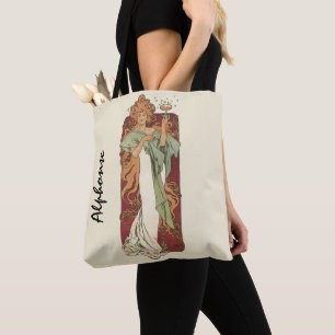 Bolso De Tela Arte antiguo modernista, champán de Alphonse Mucha