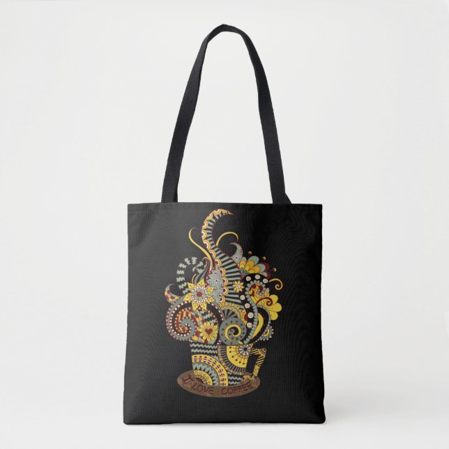 Bolso De Tela Arte artístico-dibujo de garabatos (Anverso)
