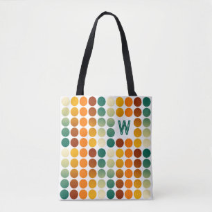 Bolso De Tela Arte azul verde rojo marrón naranja punteado perso