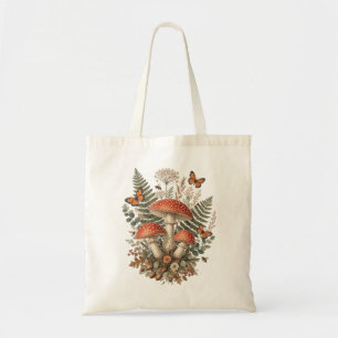 Bolso De Tela Arte Botánico de Amanita en Bosque