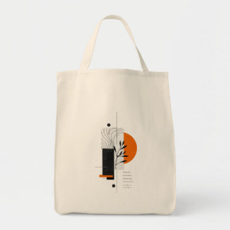 Bolso De Tela Arte Botánico Geométrico Abstracto Moderno para Pa
