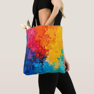 Bolso De Tela Arte caótico vibrante de acuarela