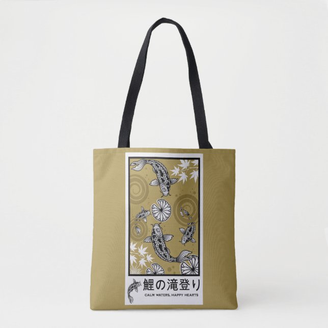 Bolso De Tela Arte Carpo Japonés Tranquilo (Anverso)