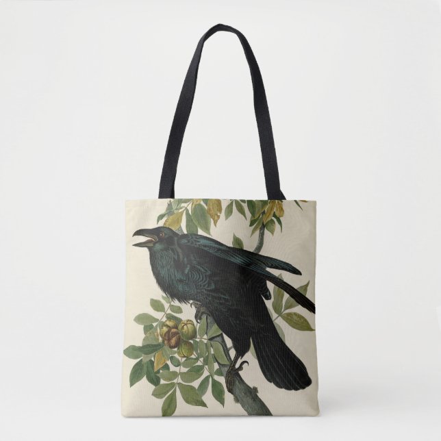 Bolso De Tela Arte clásico Audubon Raven (Anverso)