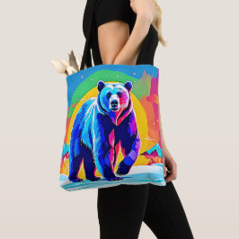 Bolso De Tela Arte colorido del oso de nieve