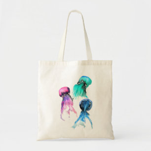 Bolso De Tela Arte cutáneo de medusas trio acuarela