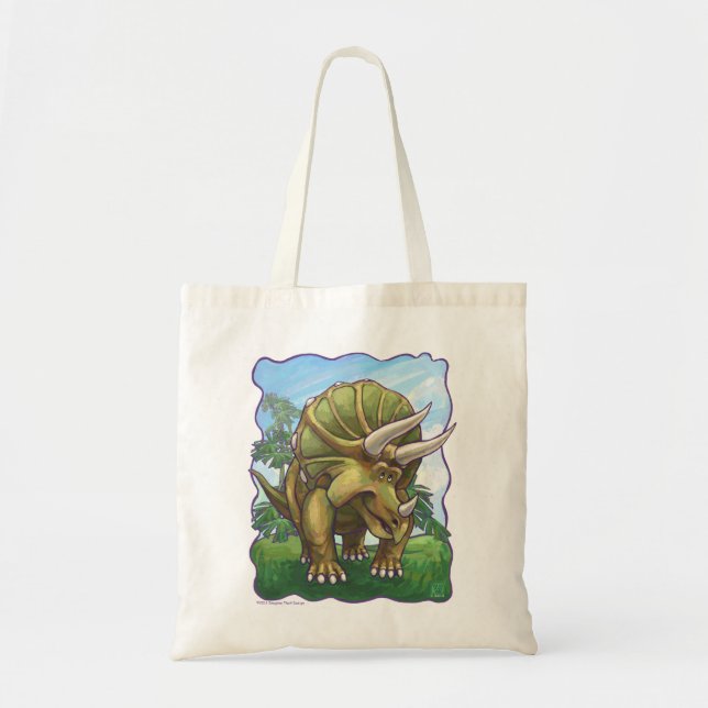Bolso De Tela Arte Cute Triceratops (Frente)