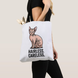 Bolso De Tela Arte de actitud de gato Sphynx sin pelo y despreoc