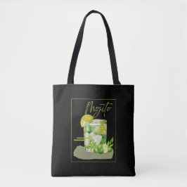Bolso De Tela Arte de Acuarela de Cóctel Mojito