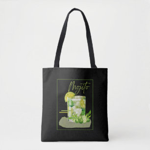 Bolso De Tela Arte de Acuarela de Cóctel Mojito