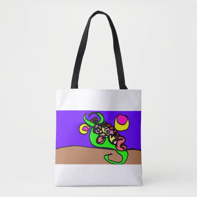 Bolso De Tela Arte de ajolote rosa (Anverso)