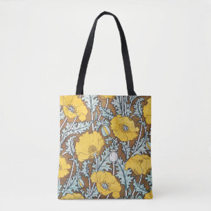 Bolso De Tela arte de amapola flor amarillo ilustracion