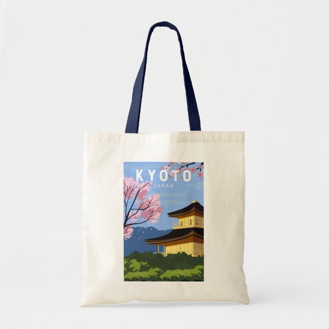 Bolso De Tela Arte de arte de viaje de Kioto Japón (Frente)