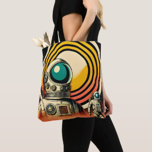 Bolso De Tela Arte de aterrizaje de astronautas de la era espaci