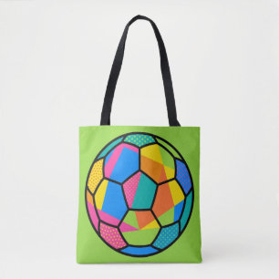 Bolso De Tela Arte de Balón de Fútbol Geométrico Pop Art