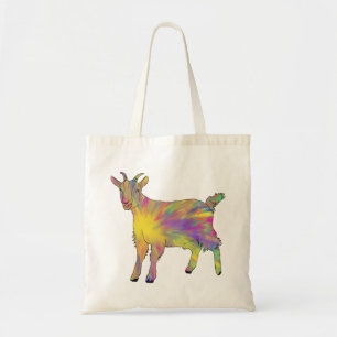 Bolso De Tela Arte de cabra colorida del arcoíris lindo y artíst