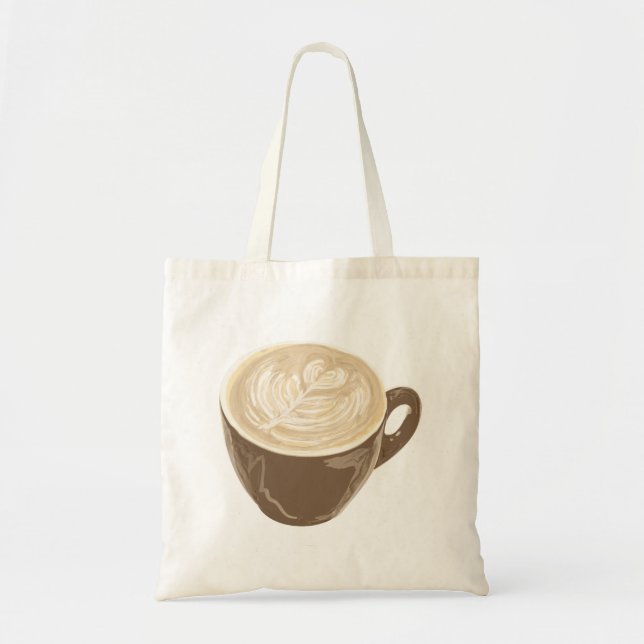 Bolso De Tela arte de café corazón latte (Frente)
