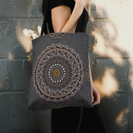 Bolso De Tela Arte de caqui crocodylus porosus mandala