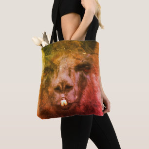 Bolso De Tela Arte de Cara de Llama Negra Intensa Primer Plano 