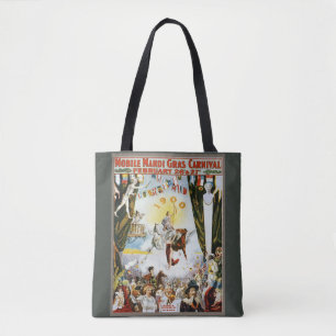 Bolso De Tela Arte de cartel de carnaval Mardi Gras móvil vintag