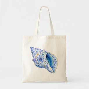 Bolso De Tela Arte de cerámica con tema floral con conchas de ma
