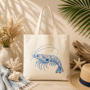 Bolso De Tela Arte de cerámica con tema floral de camarones