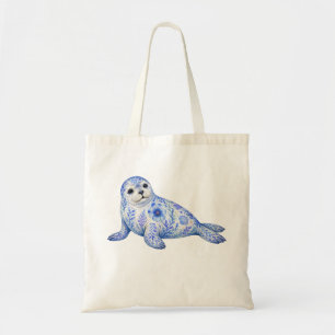 Bolso De Tela Arte de cerámica con tema floral Foca de puerto