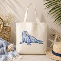 Arte de cerámica con tema floral Foca de puerto