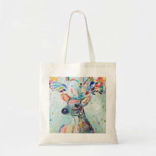 Bolso De Tela Arte de ciervo moderno bonito con flores y corname