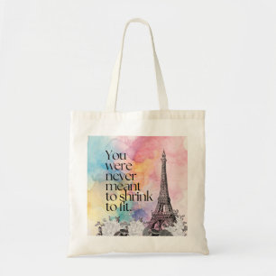 Bolso De Tela Arte de cita de la Torre Eiffel de París en acuare