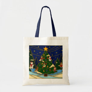 Bolso De Tela Arte de cloisonne Bosque Caprichoso Navidad Clásic