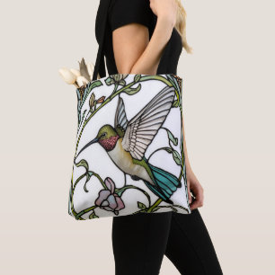 Bolso De Tela Arte de colibrí elegante botánico boho chic