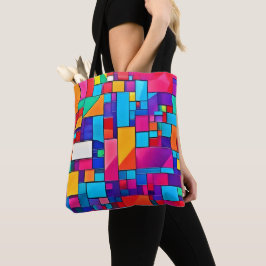 Bolso De Tela Arte de color geométrico