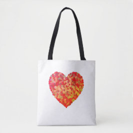 Bolso De Tela Arte de Confeti de Corazón Abstracto