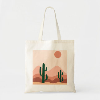 Bolso De Tela Arte de Desert cactus boho
