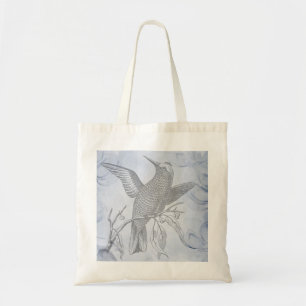 Bolso De Tela Arte de dibujo de línea de pájaro detallado pastel