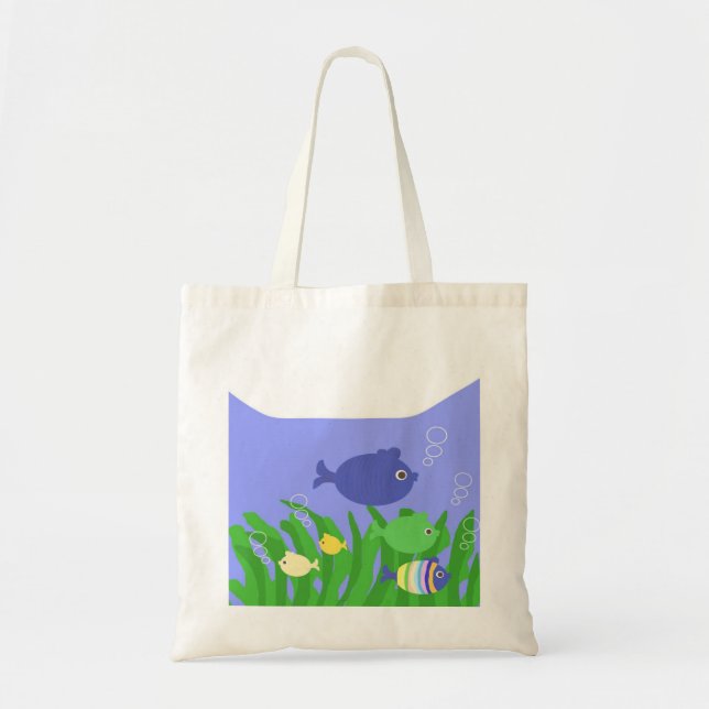 Bolso De Tela arte de dibujo de peces hermosos (Frente)