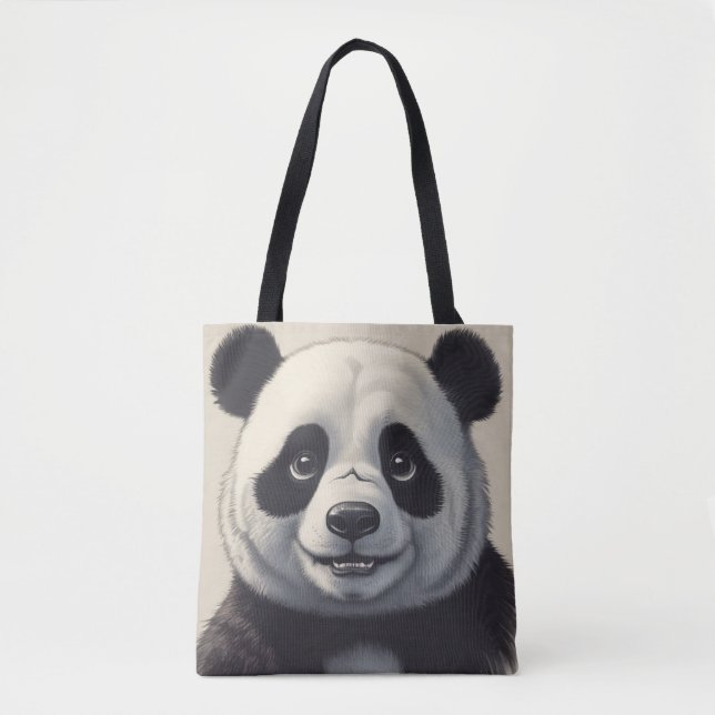 Bolso De Tela Arte de dibujo Personalizado Panda (Anverso)